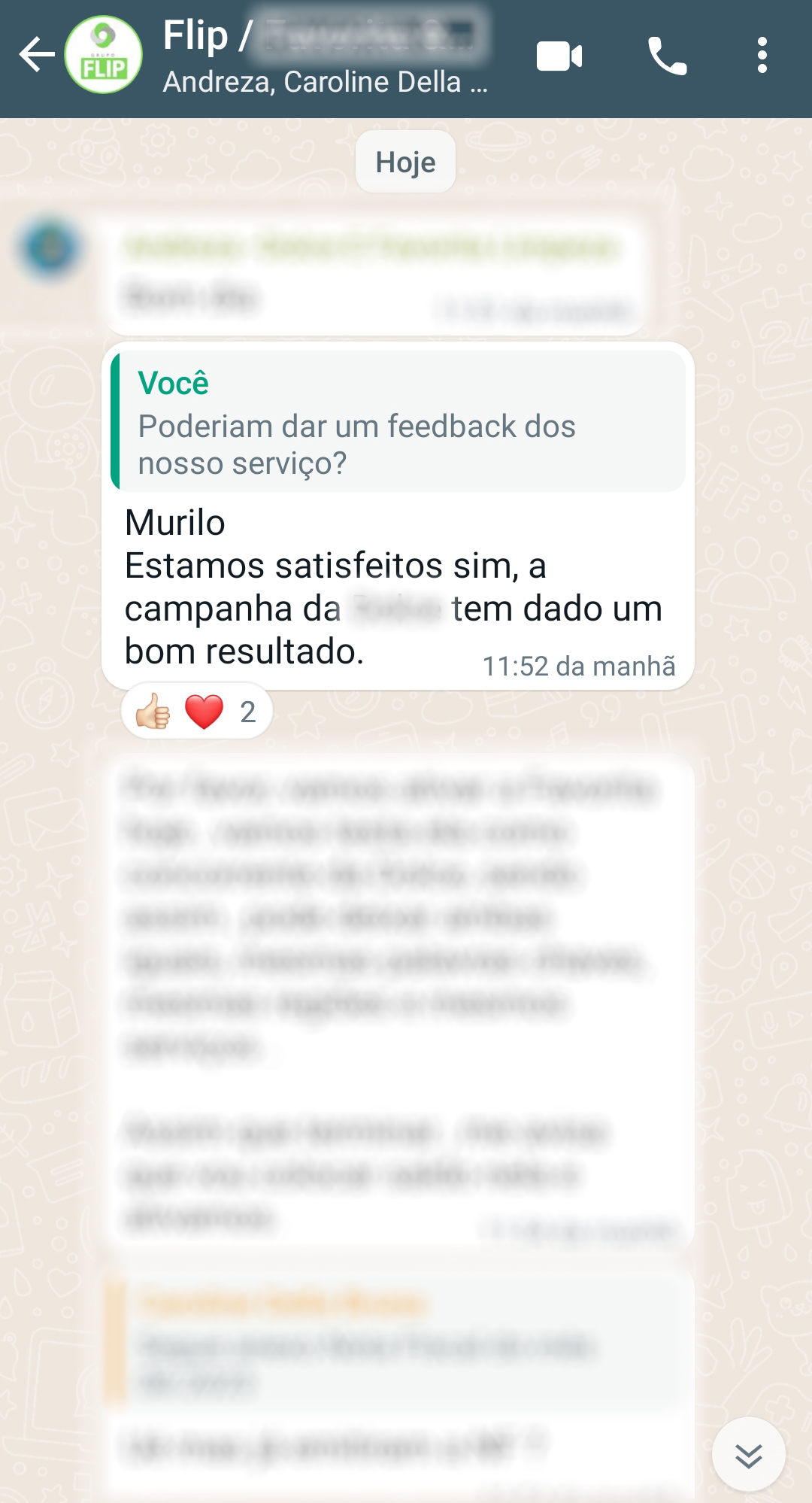 Captura de depoimento de cliente pelo WhatsApp, 10
