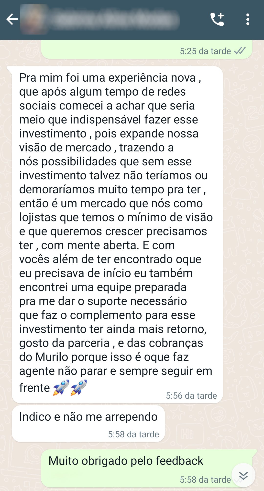 Captura de depoimento de cliente pelo WhatsApp, 11