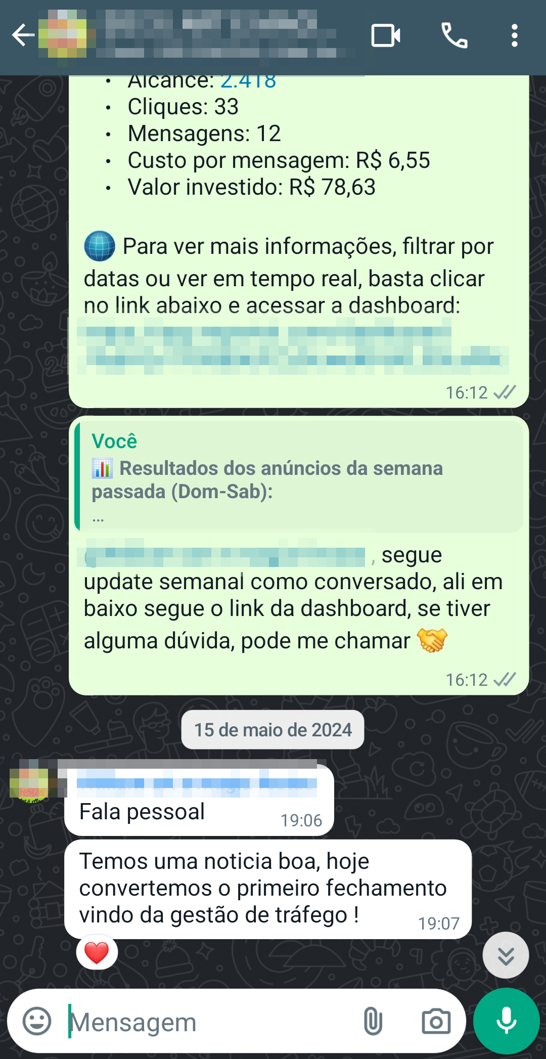Captura de depoimento de cliente pelo WhatsApp, 13