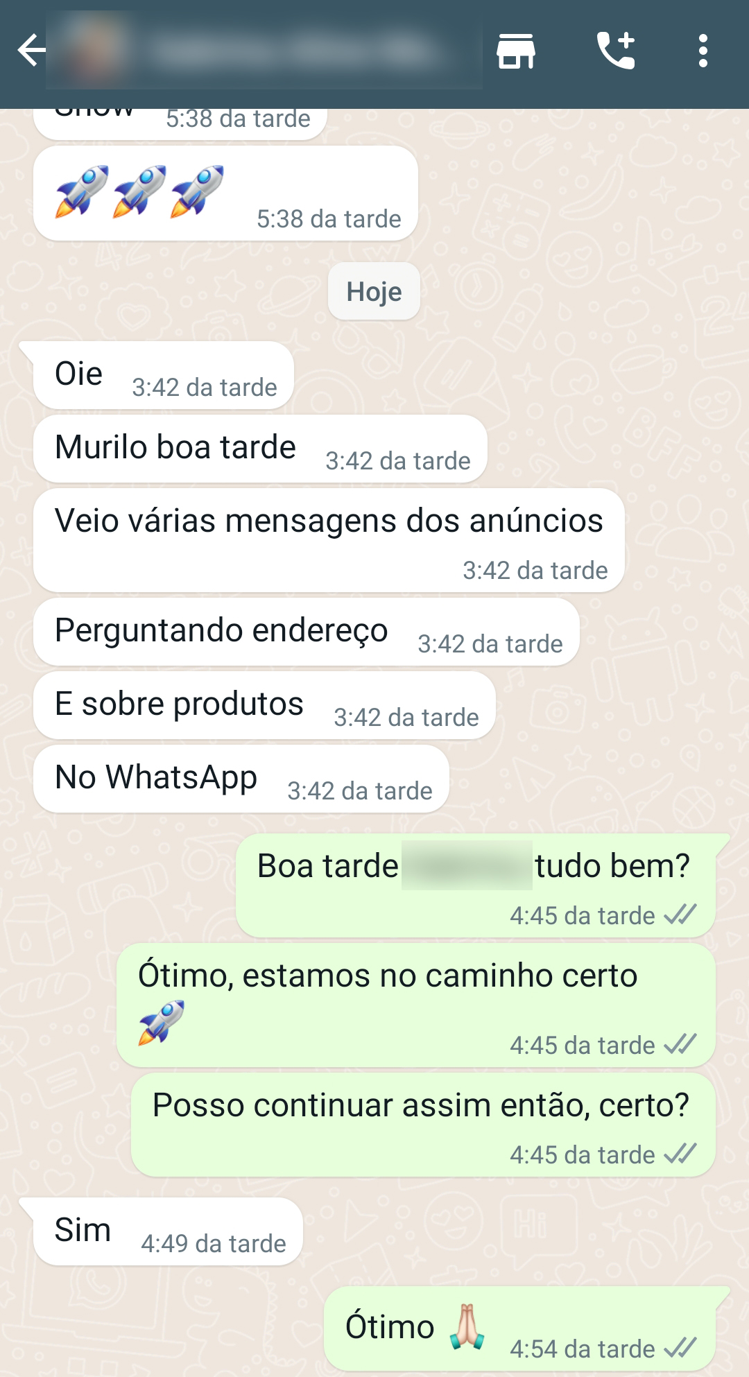 Captura de depoimento de cliente pelo WhatsApp, 6
